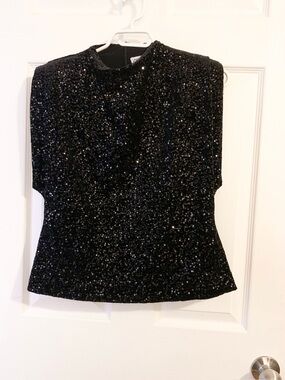 Zara Black Sequin Sleeveless Top - size S (tags says L but small)